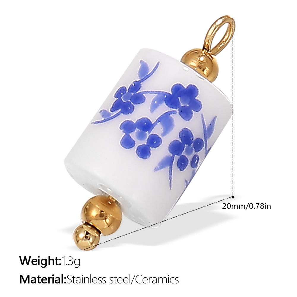 Pj360bewg blue and white ceramic pendant