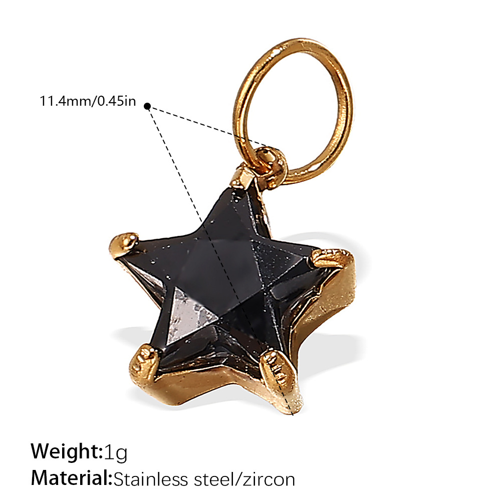 Pj464bkg black zirconium gold pendant