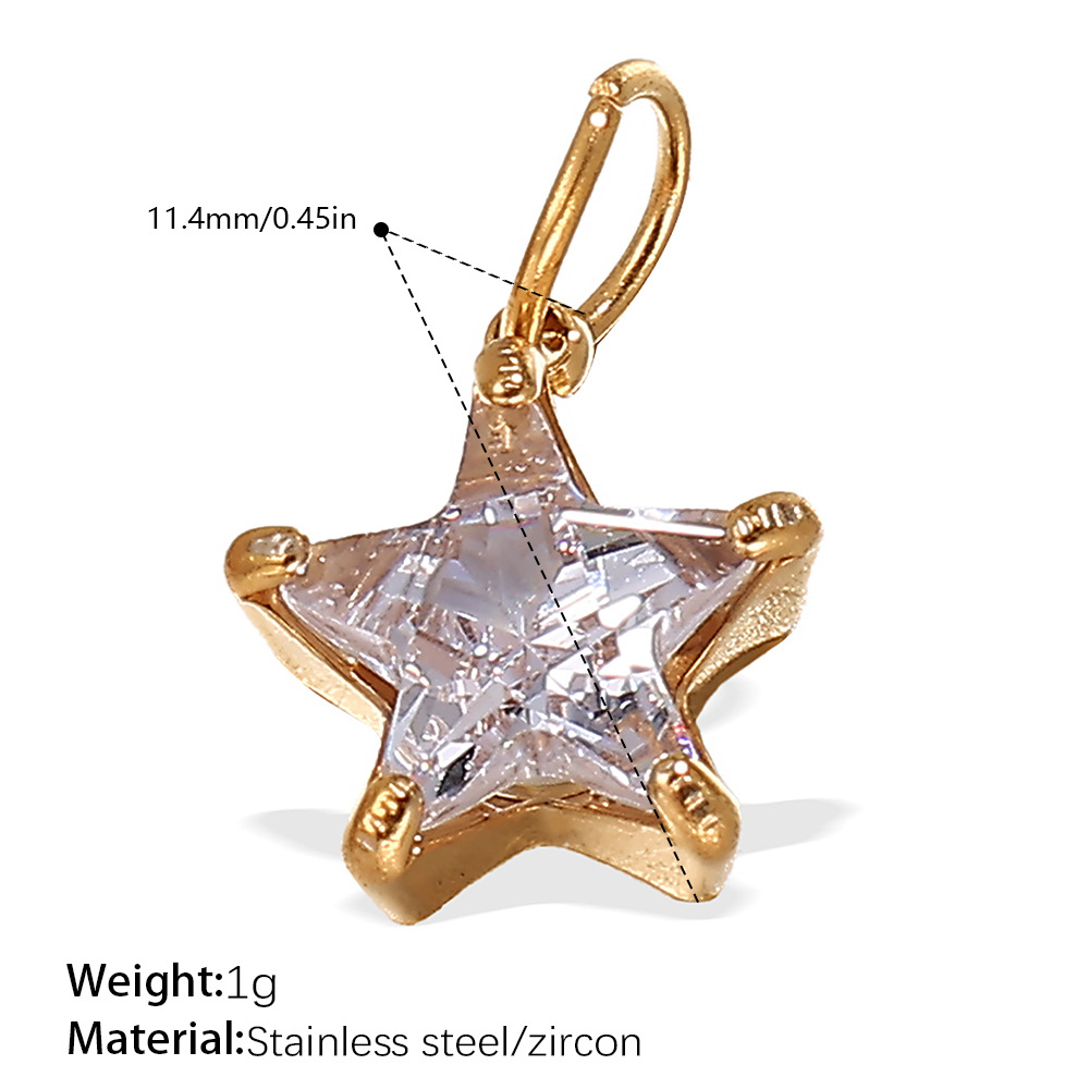 Pj464weg white zirconium gold pendant