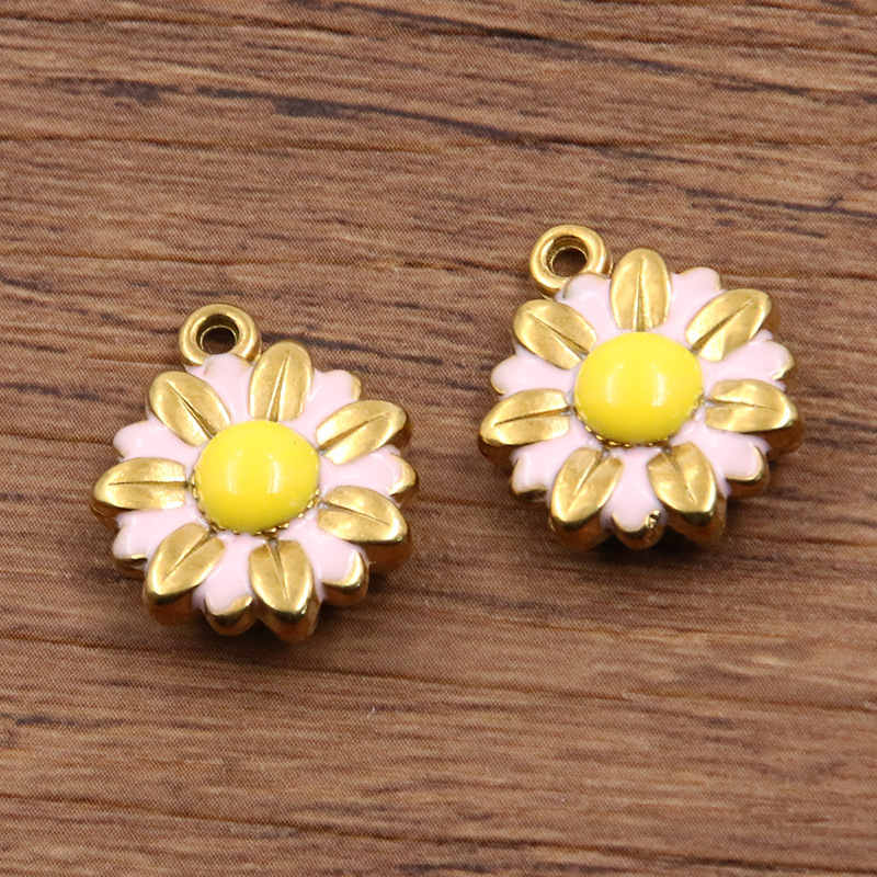 No. 3 pink double-sided flower 15x18mm 3.3g
