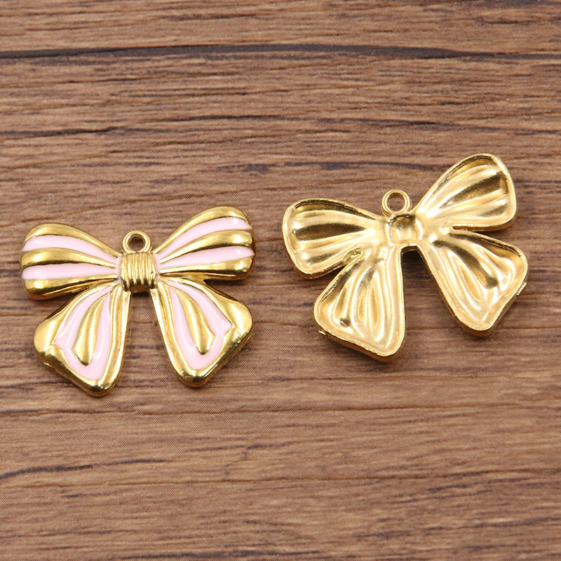 No. 2 pink bow 20x25mm 3.4g