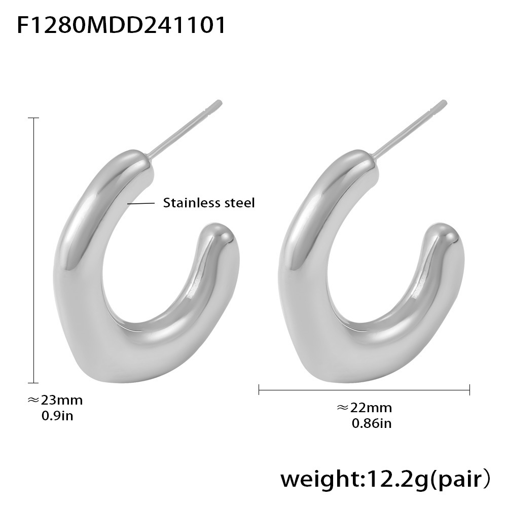 F1280-Steel U-shaped earrings
