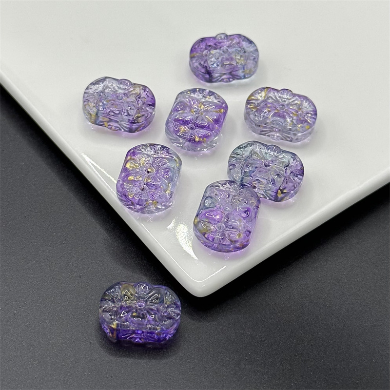Purple Green sprinkling gold