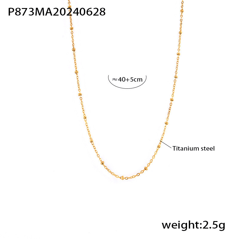 P873-gold cross clip bead chain thin