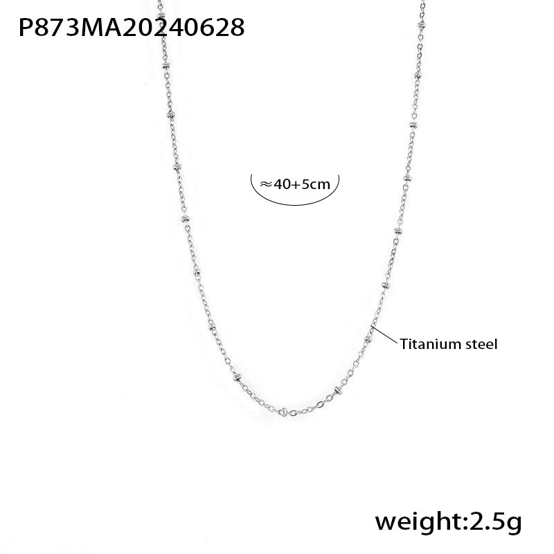 P873-steel color cross clip bead chain thin