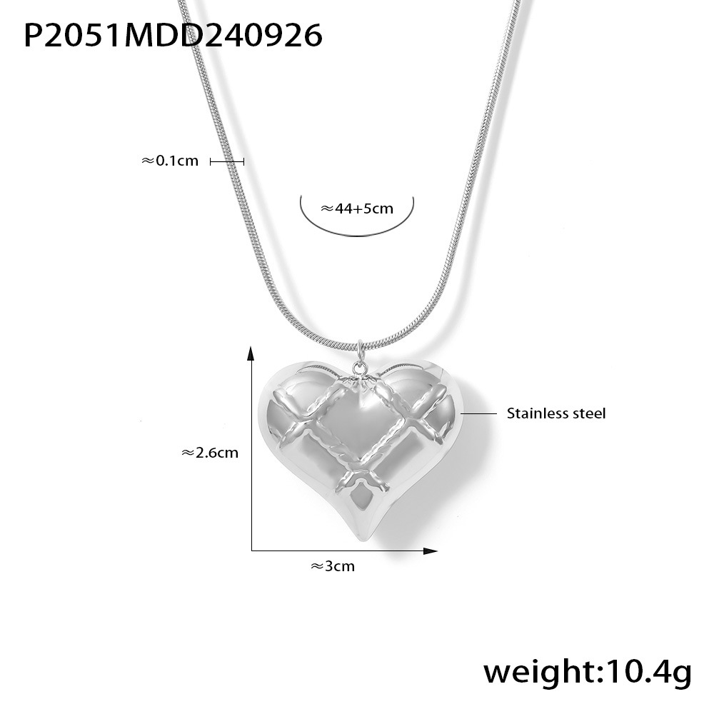 P2051-steel color love necklace