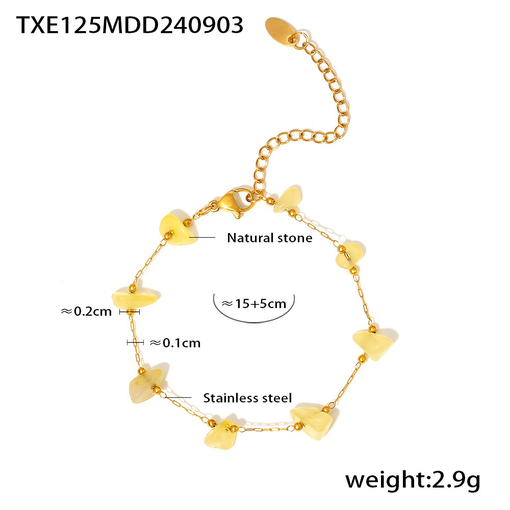 TXE125-gold bracelet (natural stone size color is slightly different, mind carefully)