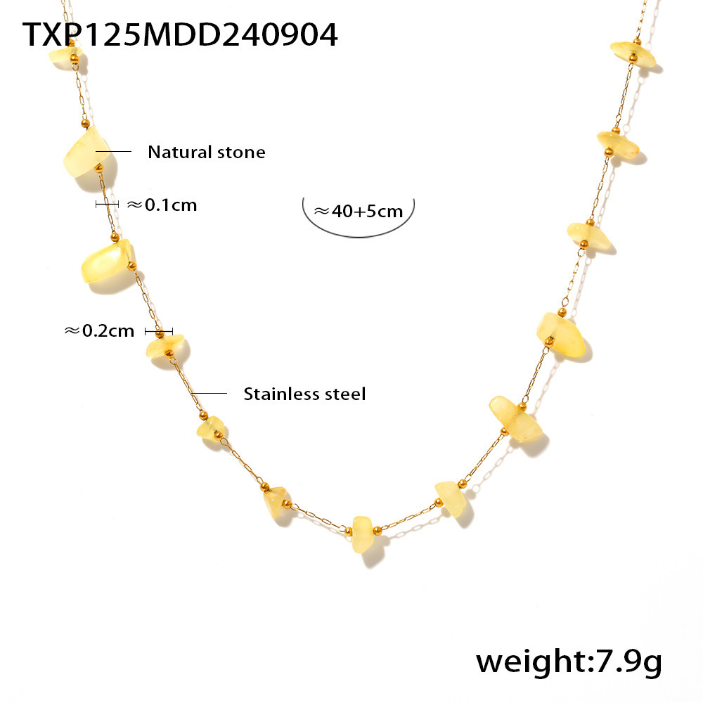 TXP125-gold necklace (natural stone size color is slightly different, mind carefully shot)