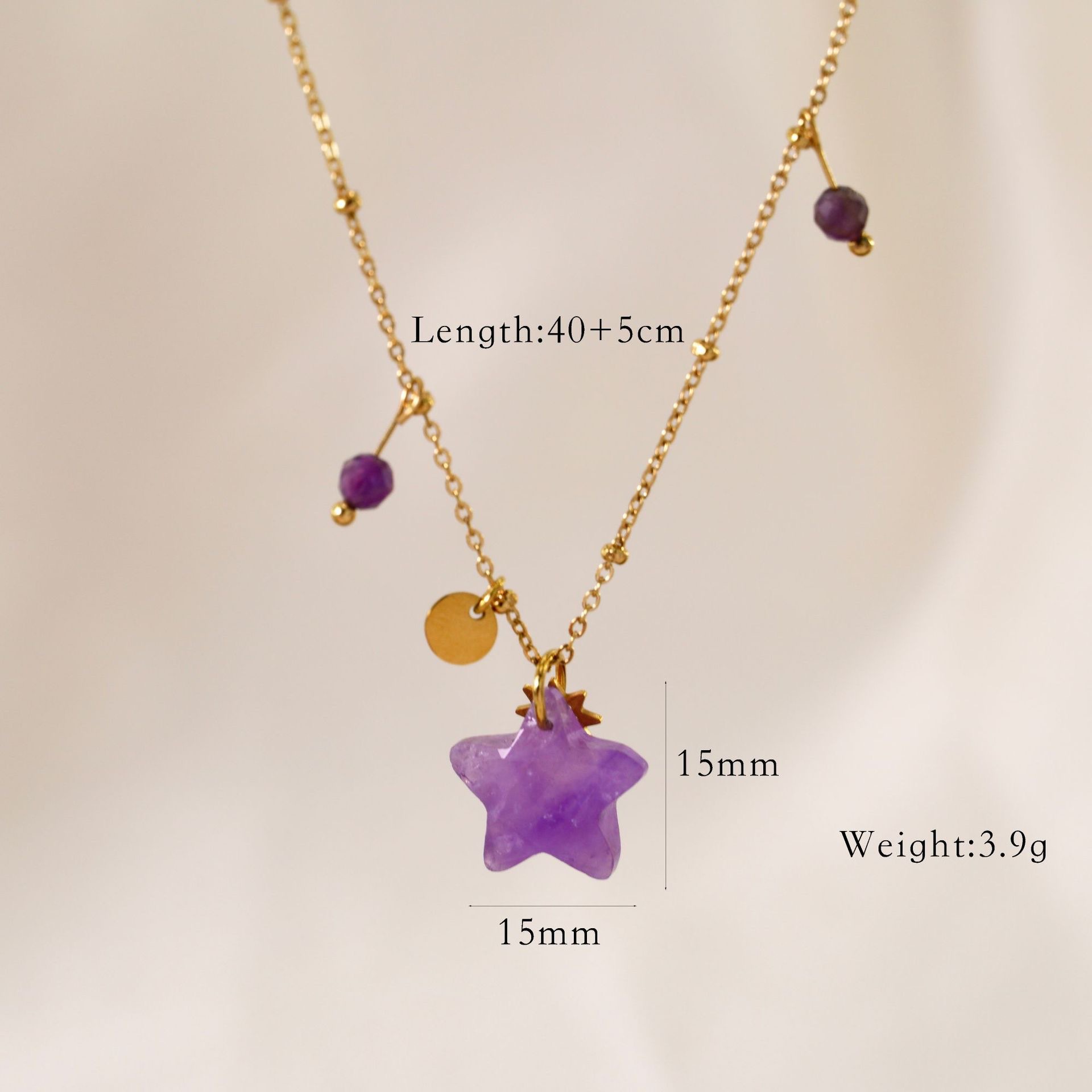 Purple star necklace