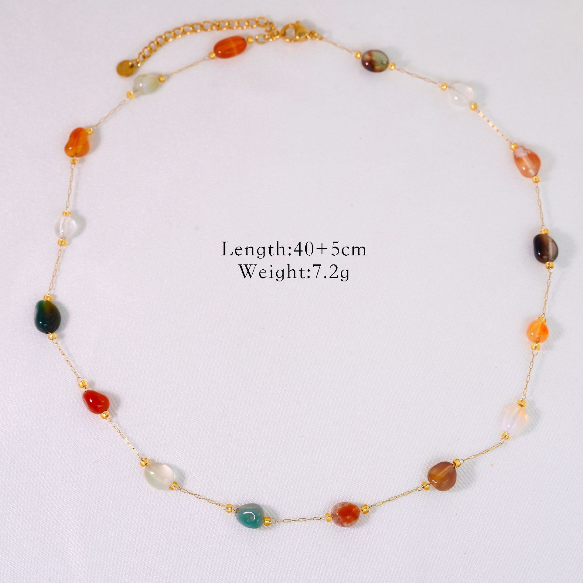 Colorful natural stone necklace