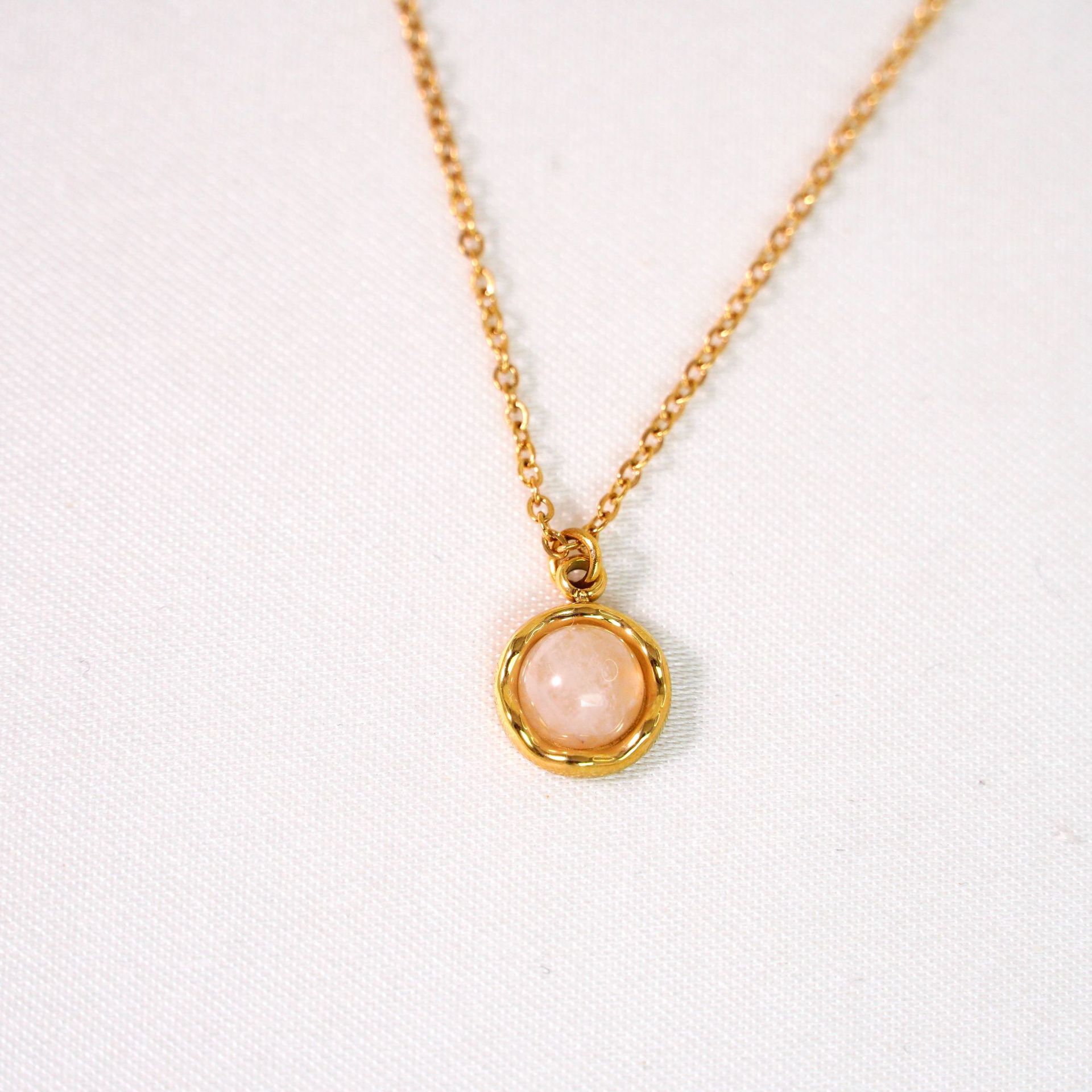 Beaded white jade