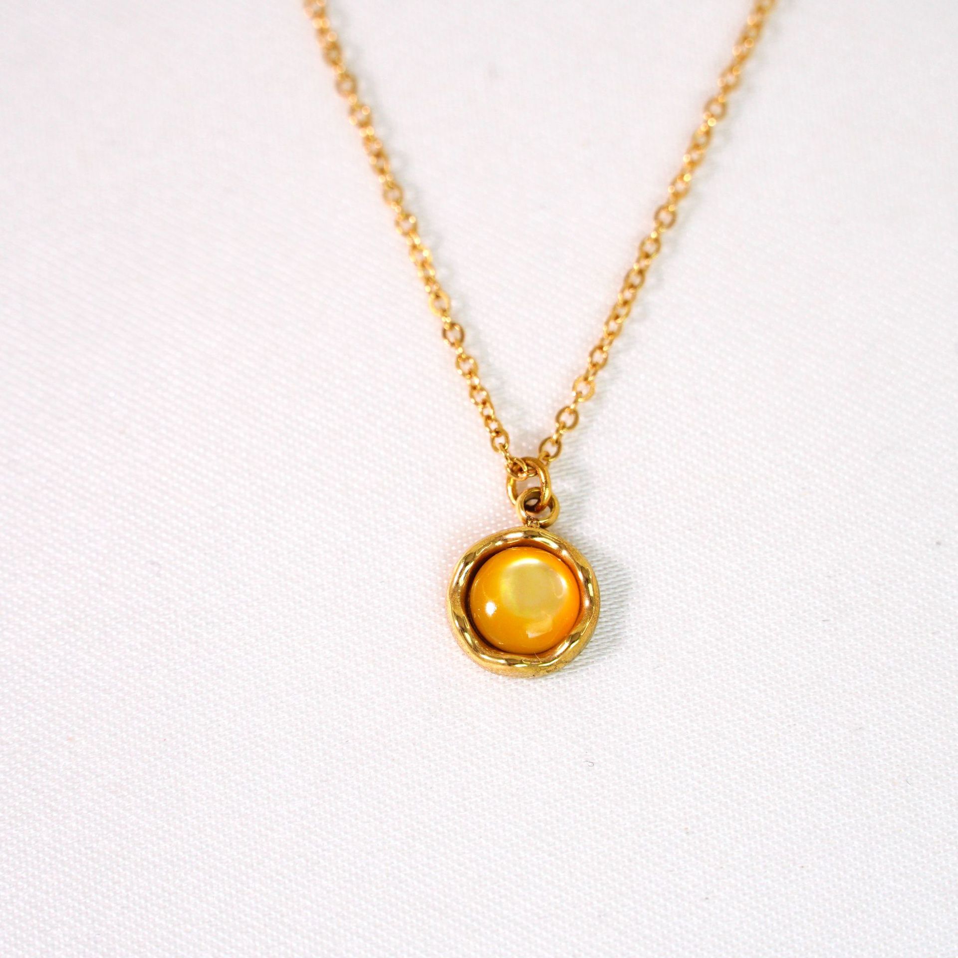 Beaded yellow shell