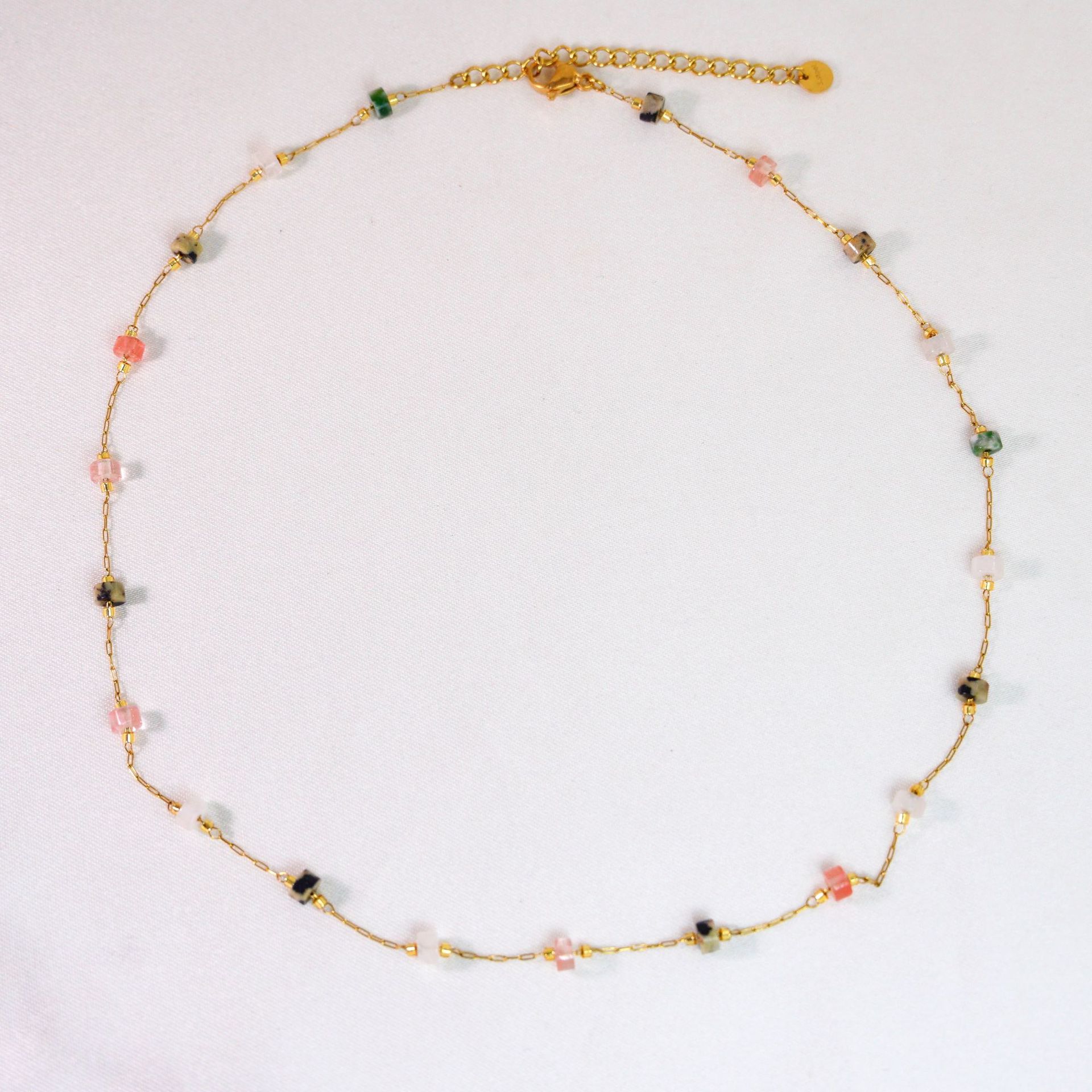 Mixed natural stone necklace 16-18inch