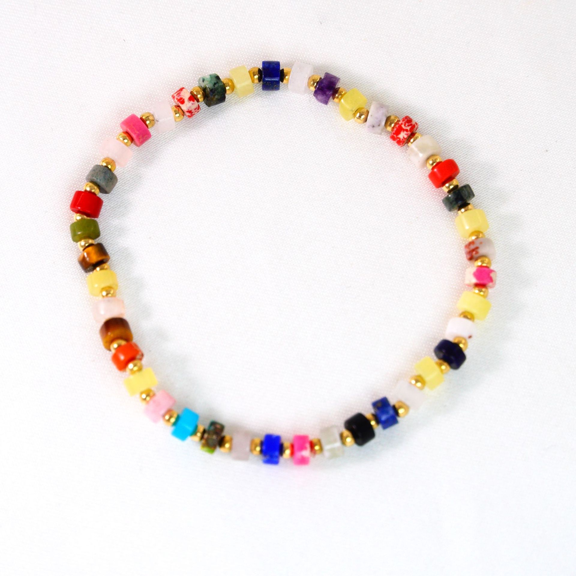 Dopamine natural stone beaded bracelet 6-8inch