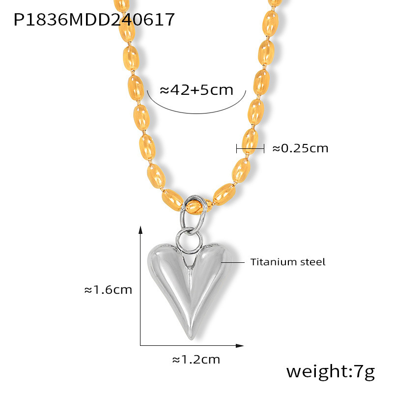 P1836-Between steel color necklace