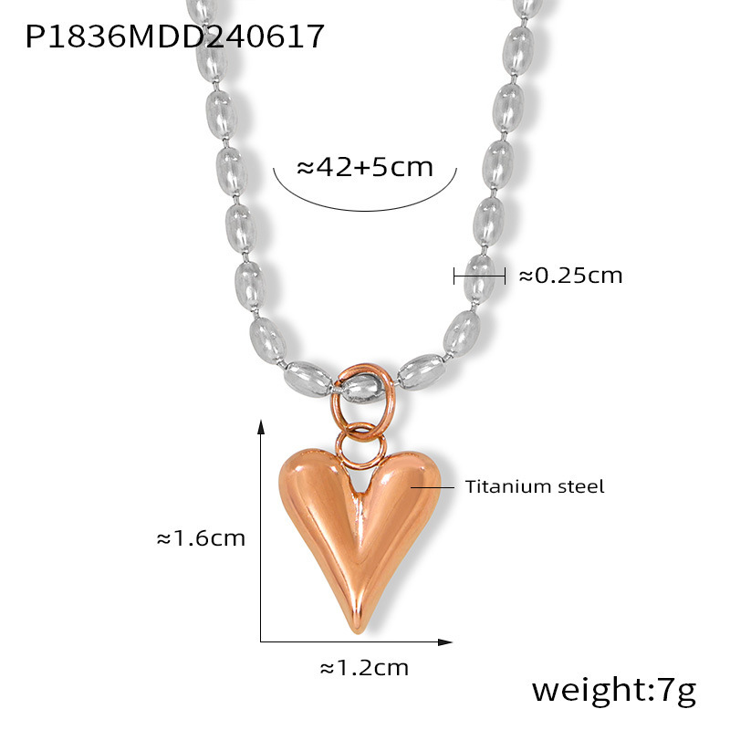 P1836-between rose color necklace