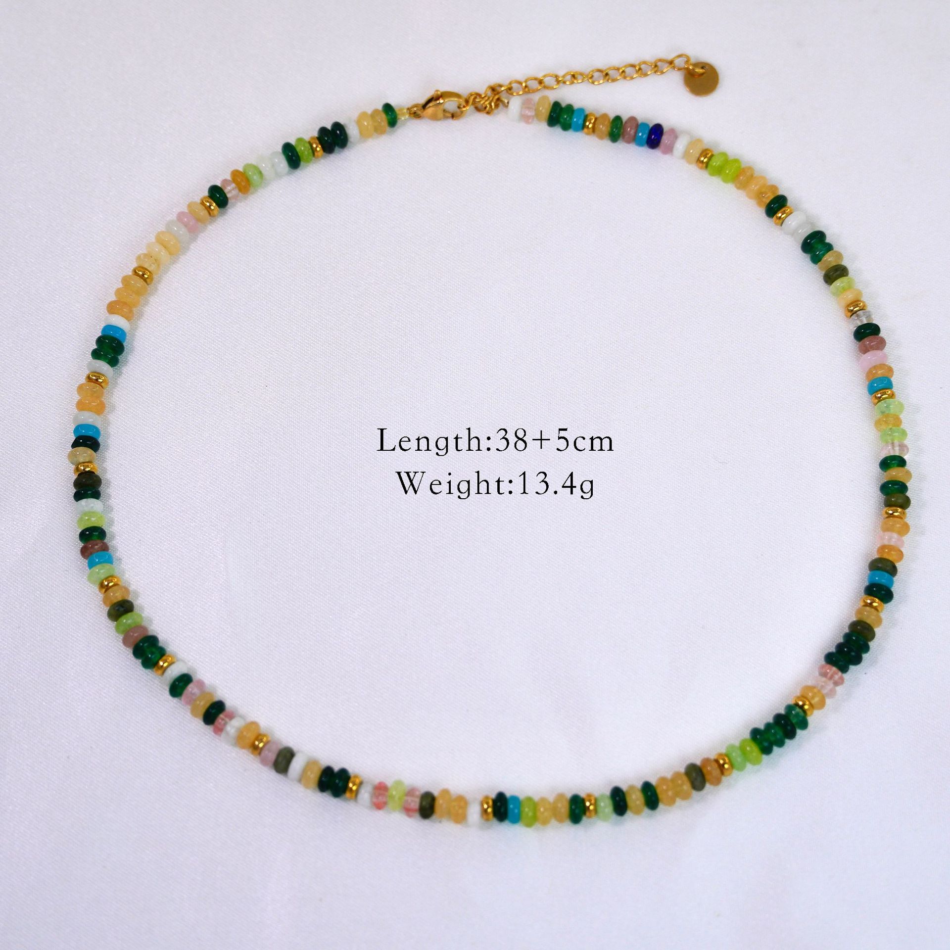 Color abacus bead necklace