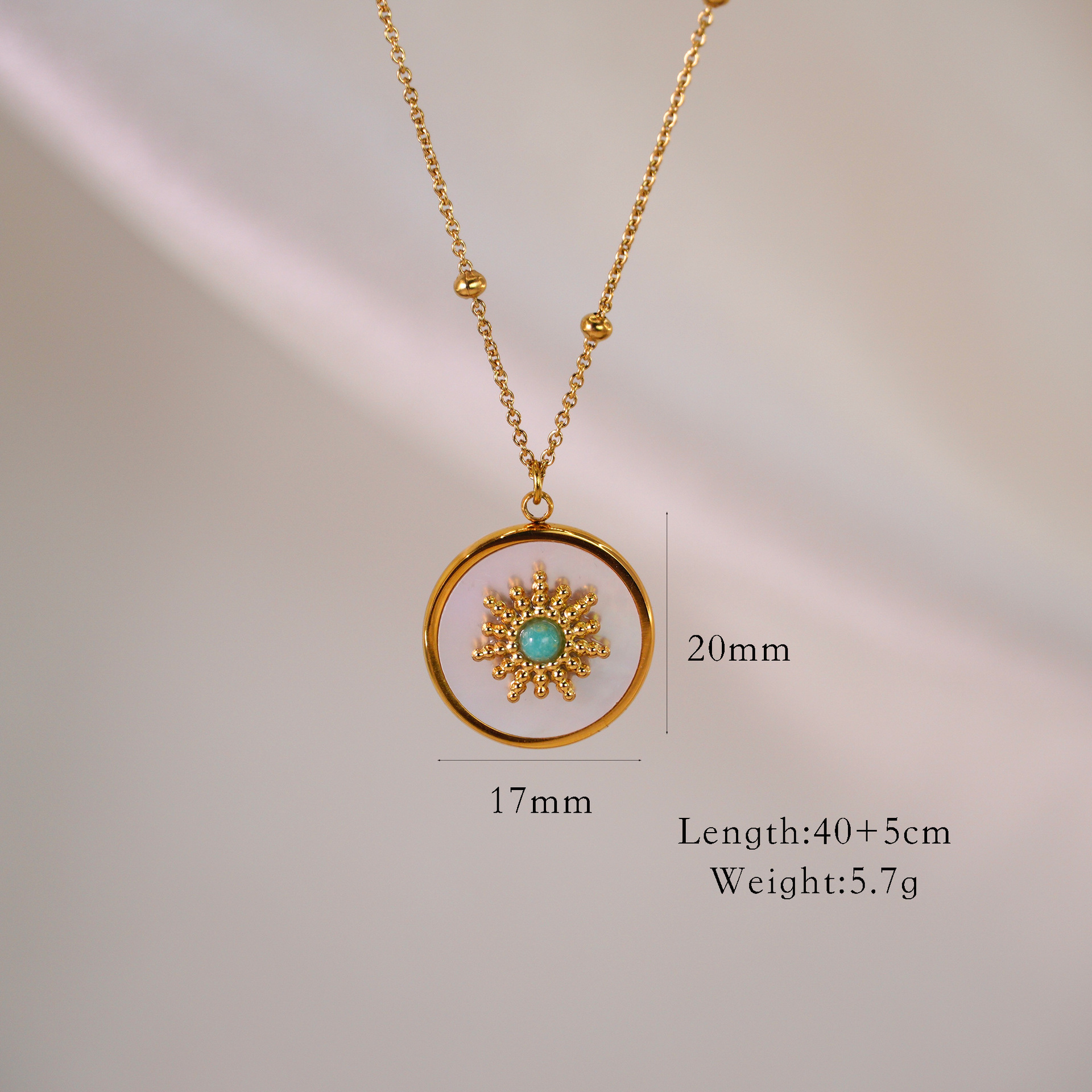 Amazonite white shell necklace