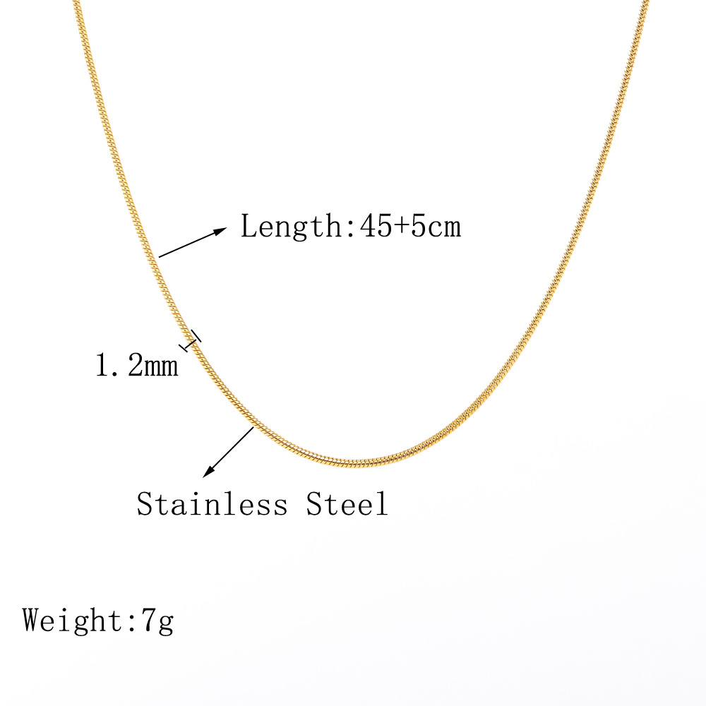 23C10122-round snake bone 45 5cm gold