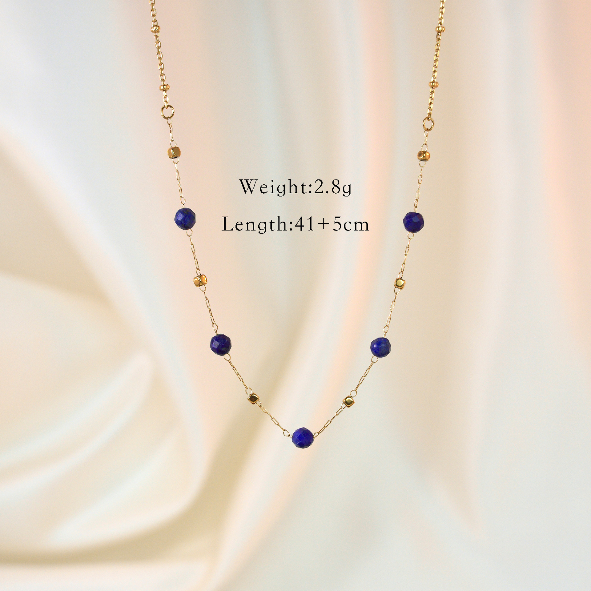 Lapis lazuli handmade chain