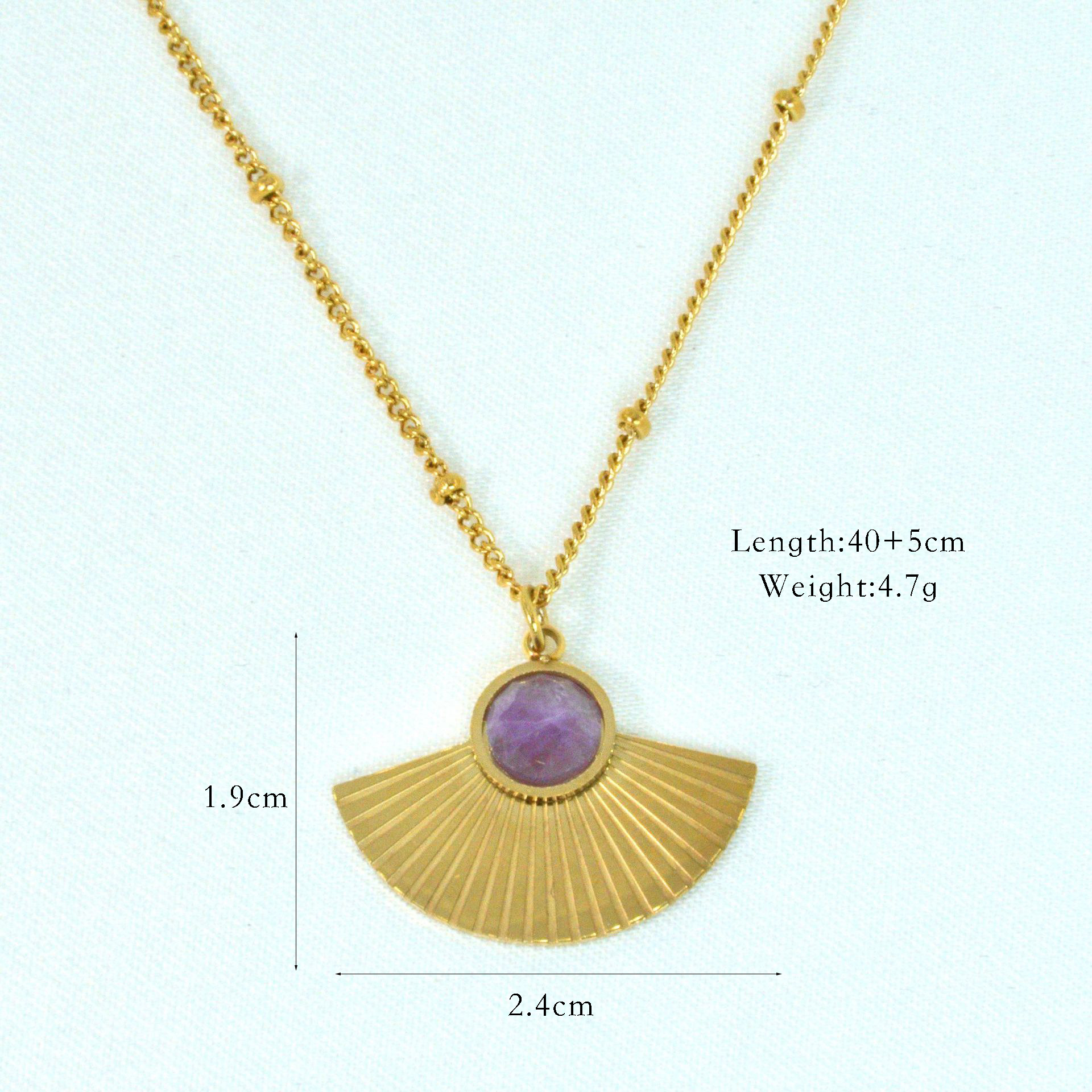 Fan-shaped with amethyst
