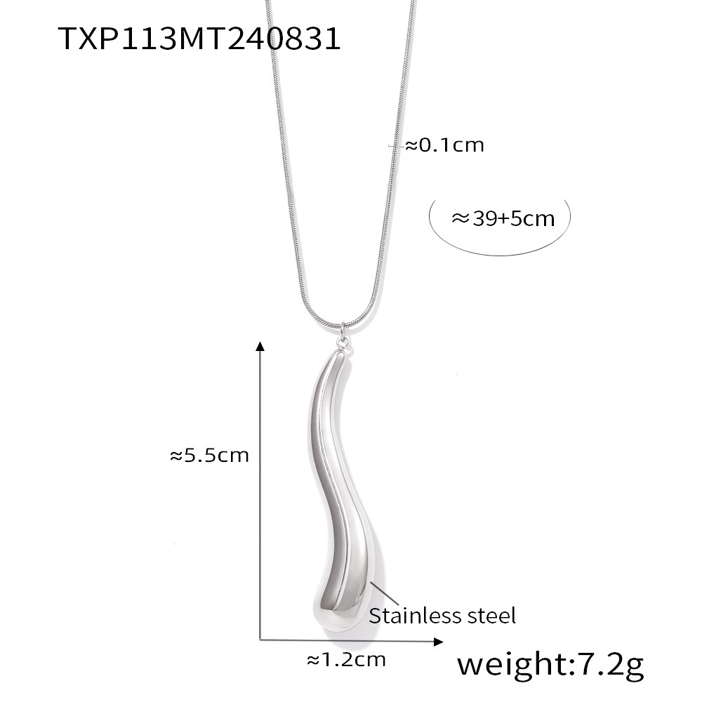 TXP113-steel color necklace
