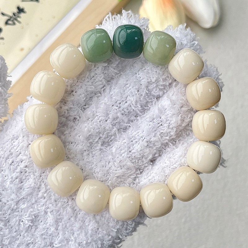 White Jade plum old barrel single circle