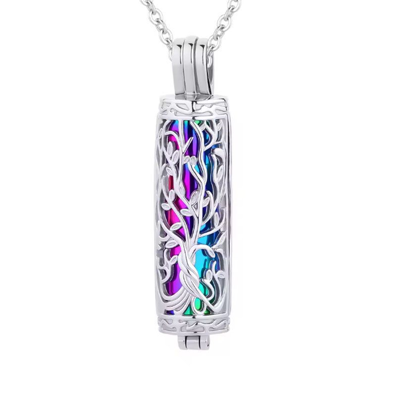 Colorful perforated cylindrical pendant