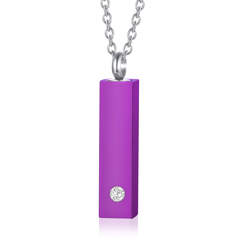 Purple alloy pendant 8*30mm