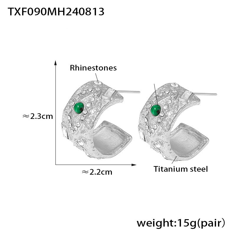 TXF090-Steel color earrings