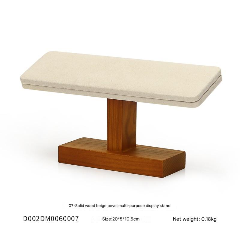 07-beige single-layer beveled jewelry rack