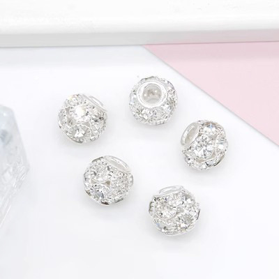 Silver base with white diamonds