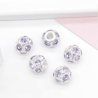 Silver-base crystal purple diamond
