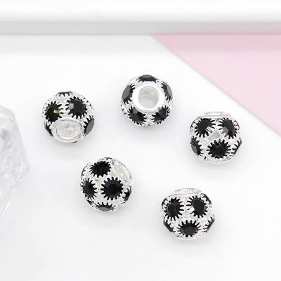Silver base with black diamonds