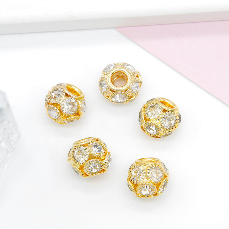 Gold base with white diamonds