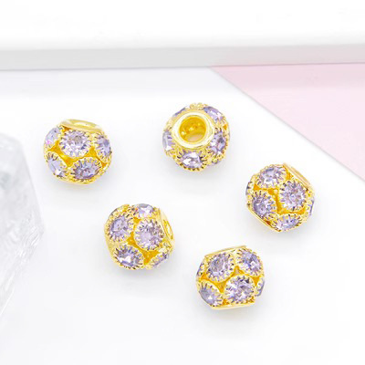 Golden base crystal purple diamond