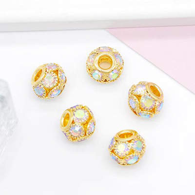 Gold base AB colored diamond