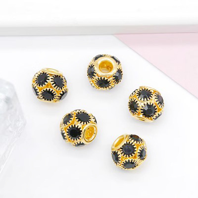 Gold base with black diamonds
