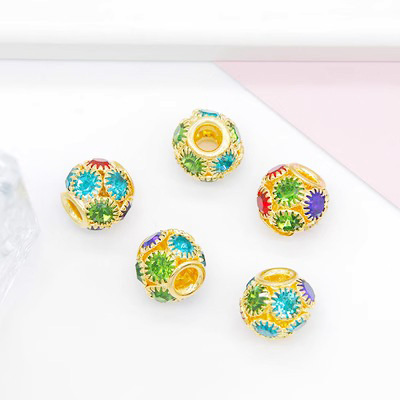 Gold base mixed color diamond