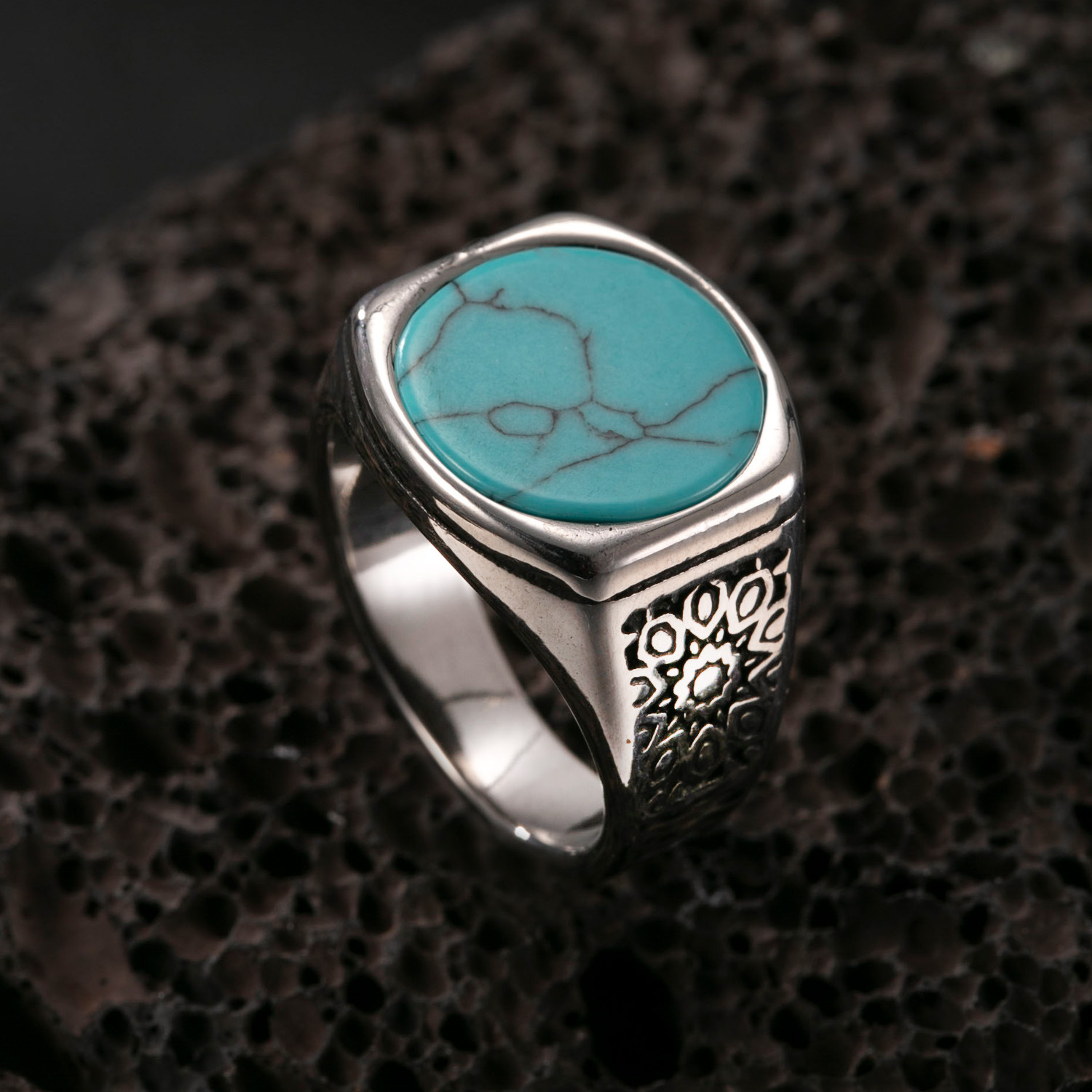Round blue turquoise