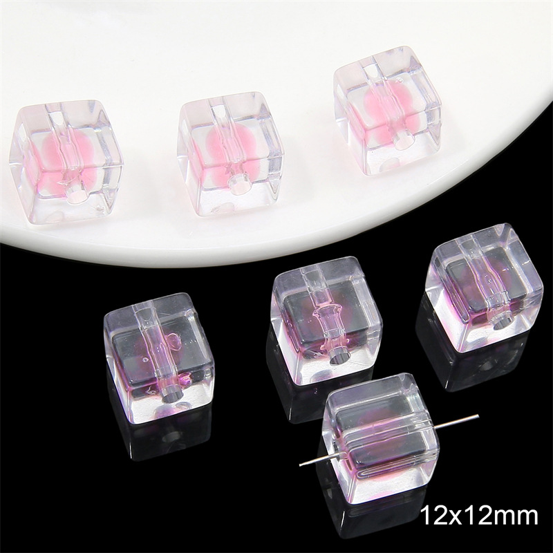 Pink square 12x 12mm/ aperture about 2.5mm