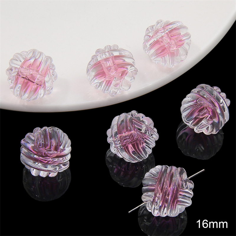 Pink Chinese knot beads 16mm/ aperture about 2.5mm
