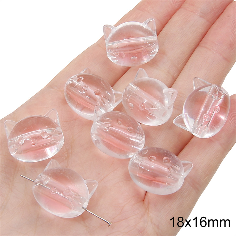 Pink cat head beads 18x 16mm/ aperture about 3mm