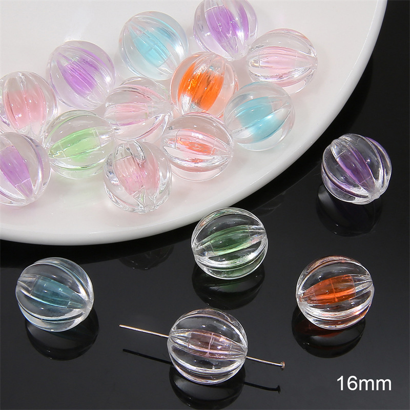 Random mixed color pumpkin beads 16mm/ aperture about 2mm