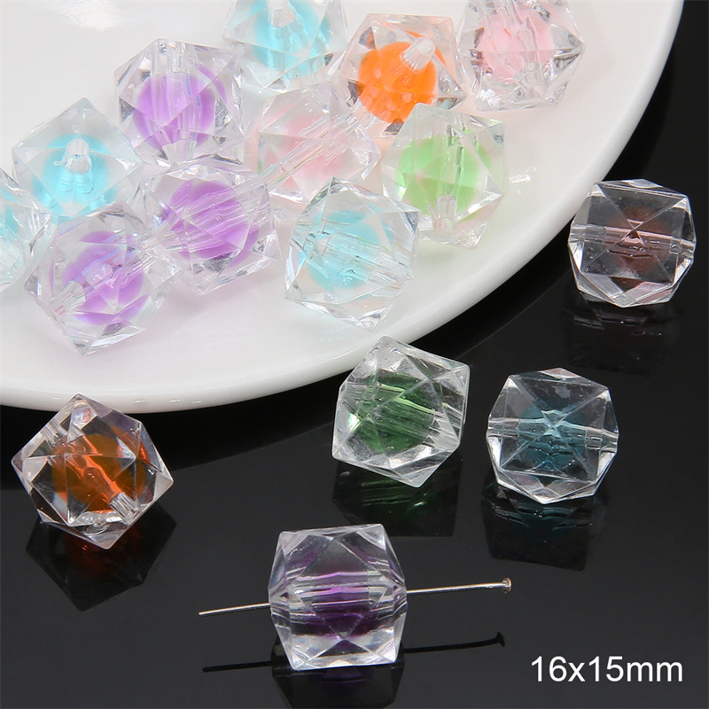 Random mixed color cut beads 16x 15mm/ aperture about 2mm