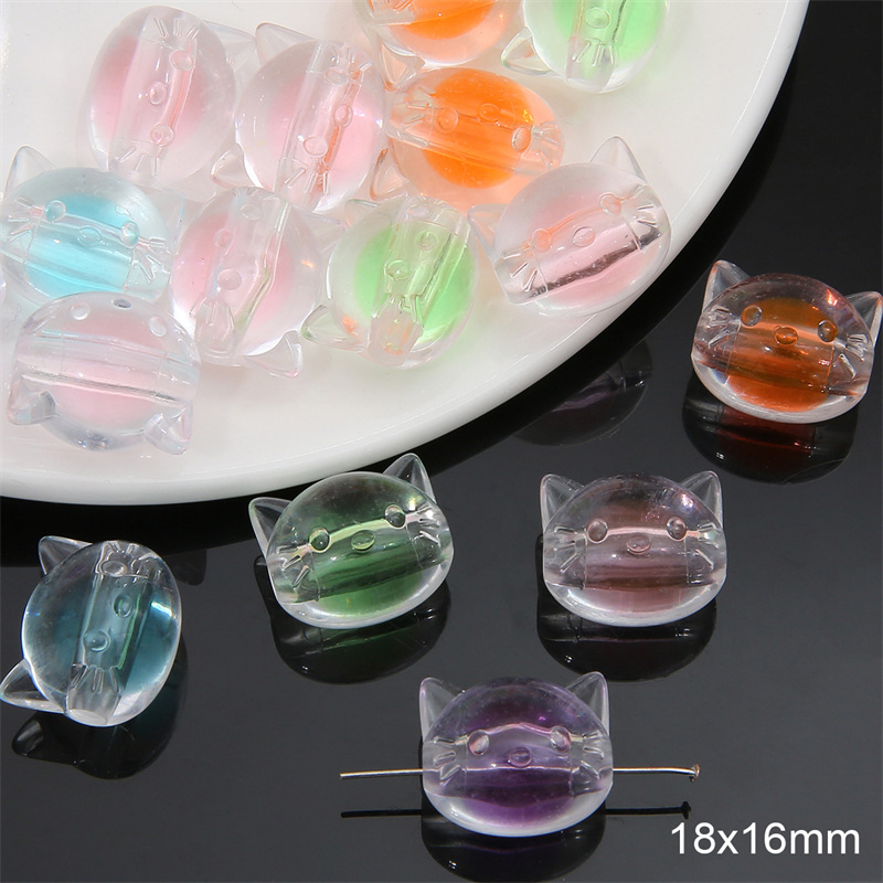 Random mixed color cat head beads 18x 16mm/ aperture about 3mm