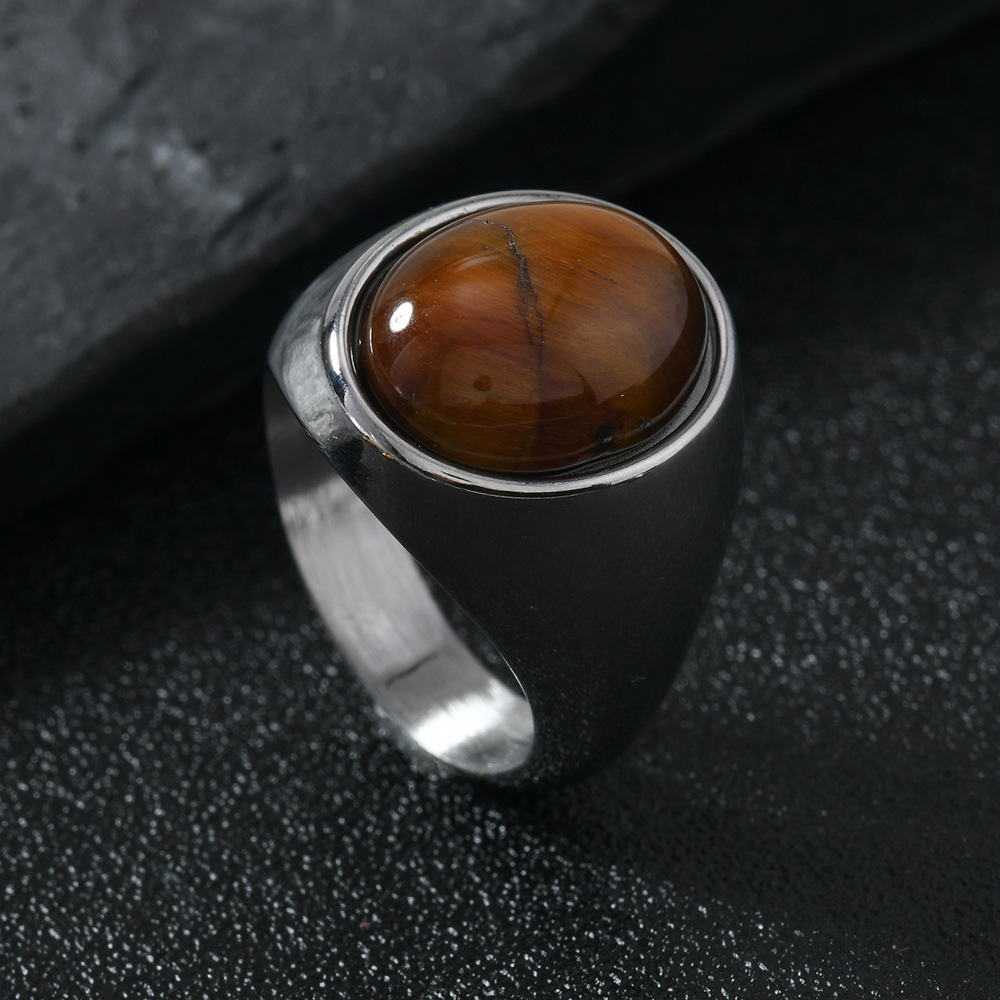 Steel color (large oval brown stone)