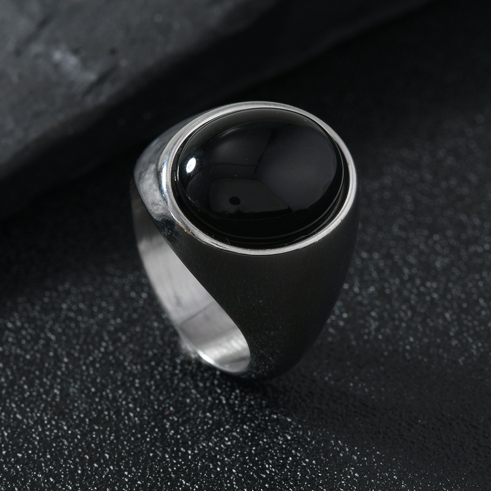 Steel color (large oval black stone)