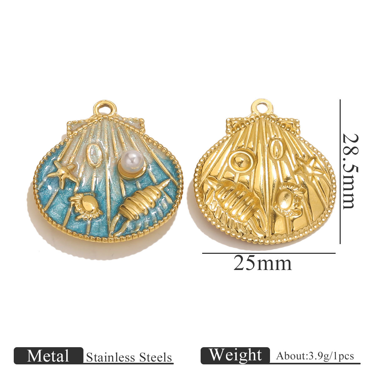 Golden shell oil drop-blue