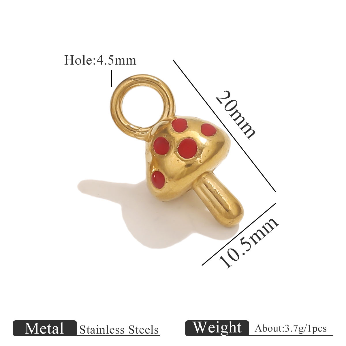 Golden mushroom pendant oil drop-red